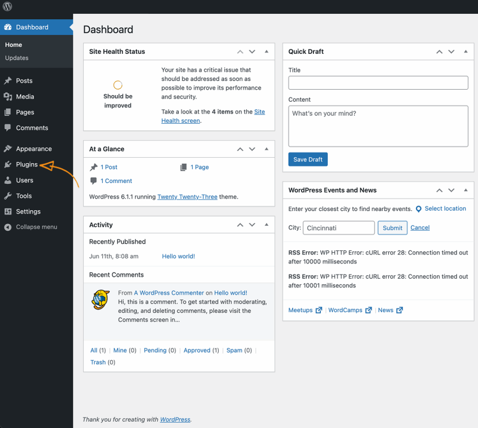 wordpress restaurant plugin installation